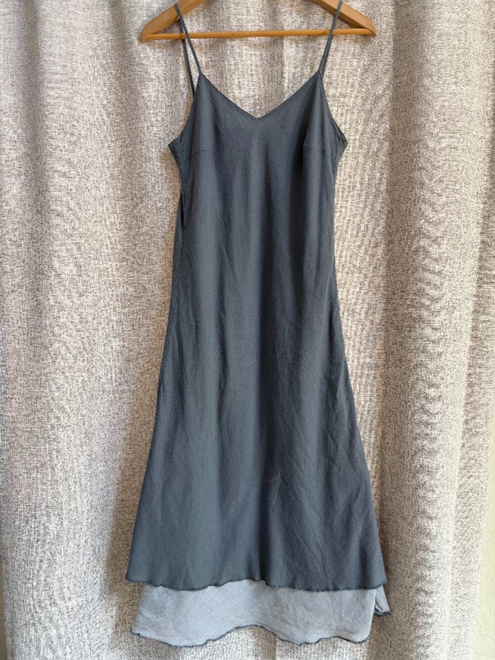 Thai Cotton Dusty Blue Gray Dress